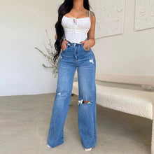 Load image into Gallery viewer, High Waist Ripped Jeans