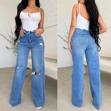 Load image into Gallery viewer, High Waist Ripped Jeans