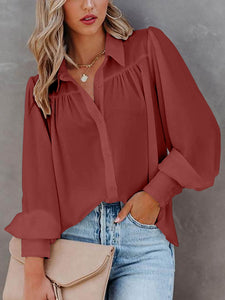 Turn-down Collar Blouse