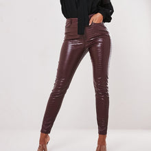Load image into Gallery viewer, High Waist Faux Leather Pants