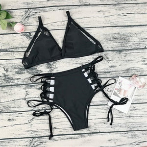 Strings and Tangs High Waist Bikini