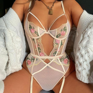 Floral Embroidery Bodysuits