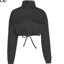 Load image into Gallery viewer, Trend Turtleneck Crop Jacket
