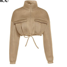 Load image into Gallery viewer, Trend Turtleneck Crop Jacket