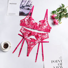 Load image into Gallery viewer, Lace Lingerie 3pcs