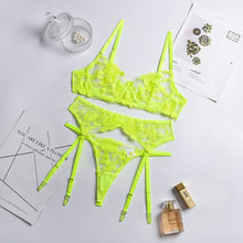 Load image into Gallery viewer, Lace Lingerie 3pcs