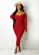 Load image into Gallery viewer, Solid Ribbed Maxi Knitted Dress