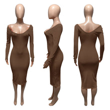 Load image into Gallery viewer, Solid Ribbed Maxi Knitted Dress