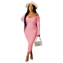 Load image into Gallery viewer, Solid Ribbed Maxi Knitted Dress