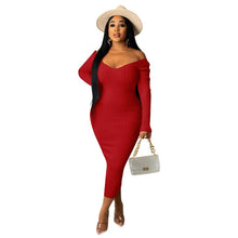 Load image into Gallery viewer, Solid Ribbed Maxi Knitted Dress
