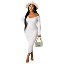 Load image into Gallery viewer, Solid Ribbed Maxi Knitted Dress