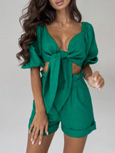 Load image into Gallery viewer, Cotton Linen Crop Top Set 2022