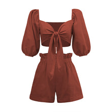 Load image into Gallery viewer, Cotton Linen Crop Top Set 2022