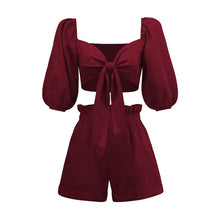 Load image into Gallery viewer, Cotton Linen Crop Top Set 2022