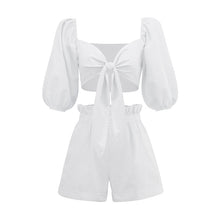 Load image into Gallery viewer, Cotton Linen Crop Top Set 2022