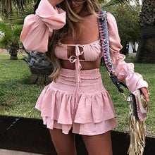 Load image into Gallery viewer, Cotton Linen Crop Top Set 2022