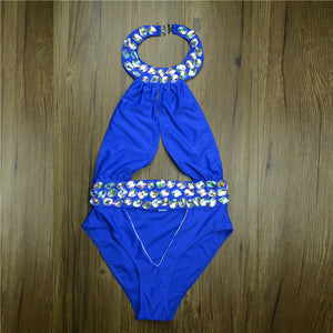 Rhinestone Diamond Crystal One Piece Swimsuit