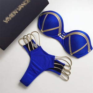 Bandeau Thong Bikini Set