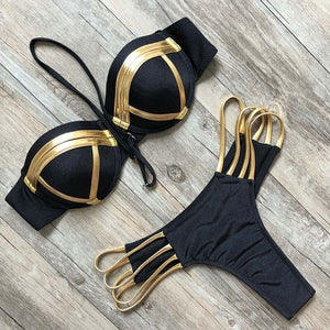 Bandeau Thong Bikini Set