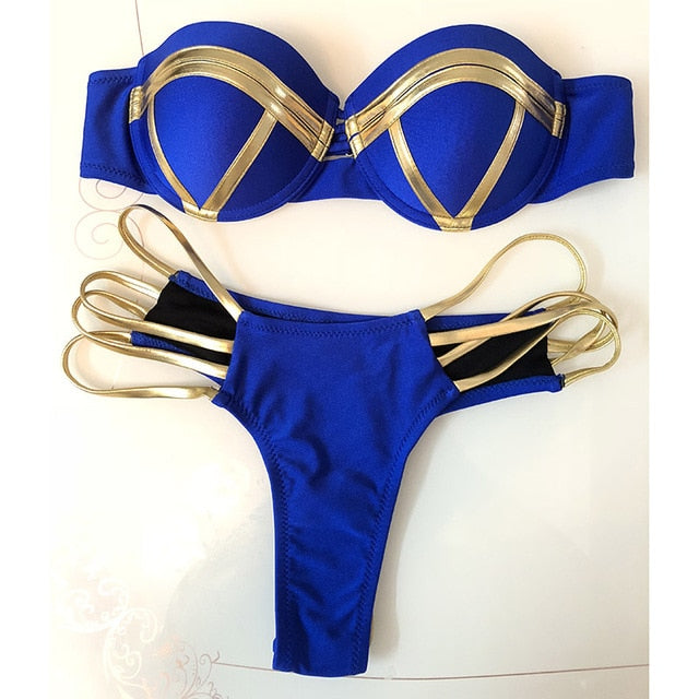 Bandeau Thong Bikini Set