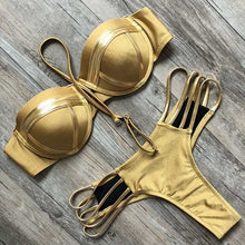 Load image into Gallery viewer, Bandeau Thong Bikini Set