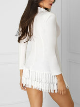 Load image into Gallery viewer, Elegant White Tassel Blazer Dress